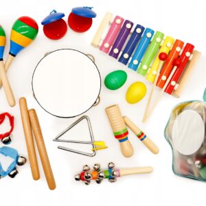 Musikksett 10 instrumenter for barn og ryggsekk ECOTOYS