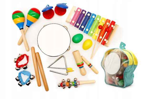 Musikksett 10 instrumenter for barn og ryggsekk ECOTOYS