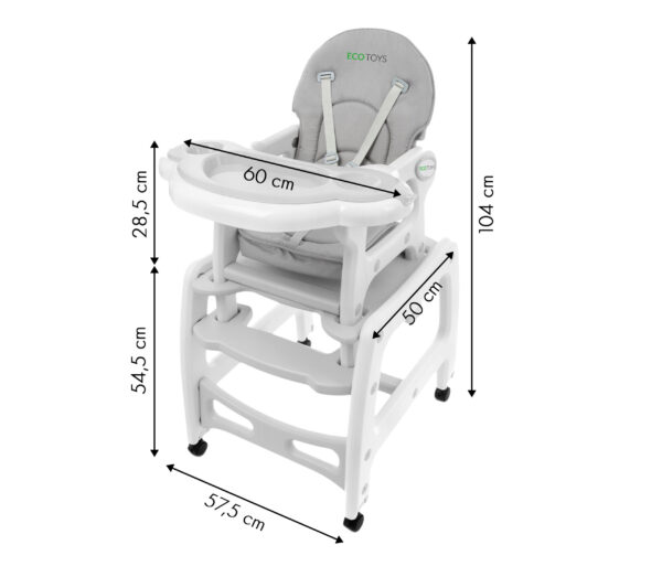 3i1 barnestol matesete gyngestol med bord ECOTOYS - Bilde 5