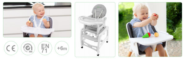 3i1 barnestol matesete gyngestol med bord ECOTOYS - Bilde 8