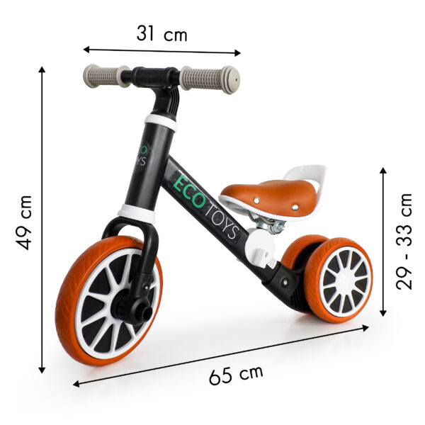 Løpesykkel med pedaler 2i1 ECOTOYS Svart - Bilde 10