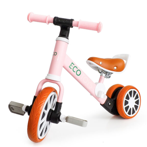 Trehjulssykkel løpesykkel med pedaler 2i1 ECOTOYS Rosa - Bilde 2
