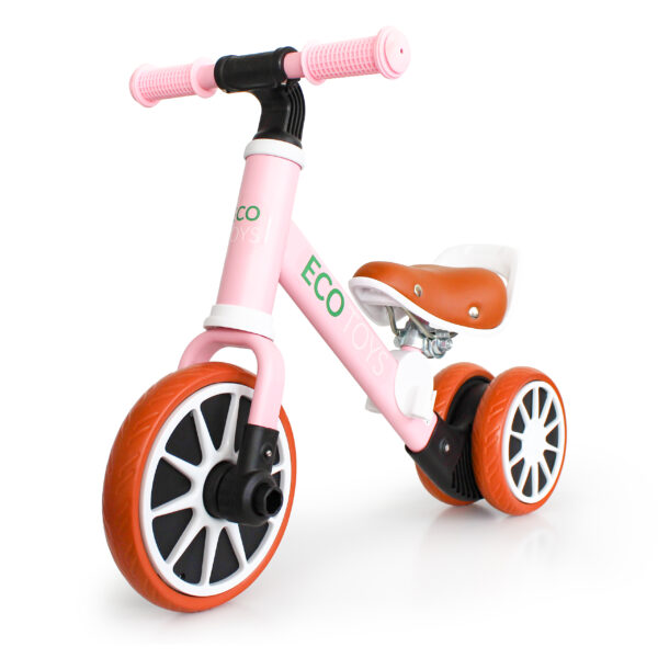 Trehjulssykkel løpesykkel med pedaler 2i1 ECOTOYS Rosa - Bilde 3