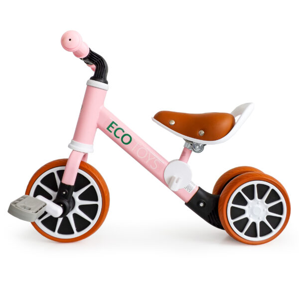 Trehjulssykkel løpesykkel med pedaler 2i1 ECOTOYS Rosa - Bilde 5