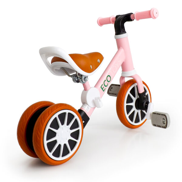 Trehjulssykkel løpesykkel med pedaler 2i1 ECOTOYS Rosa - Bilde 6