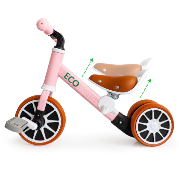 Trehjulssykkel løpesykkel med pedaler 2i1 ECOTOYS Rosa - Bilde 7