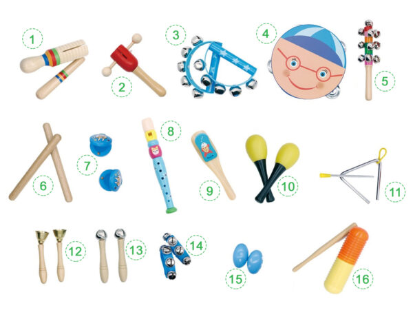 Musikksett 16 instrumenter for barn og veske ECOTOYS - Bilde 2