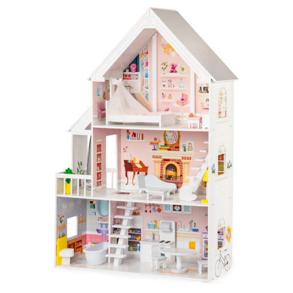 Trehus for dukker 3 etasjer XXL Residens ECOTOYS