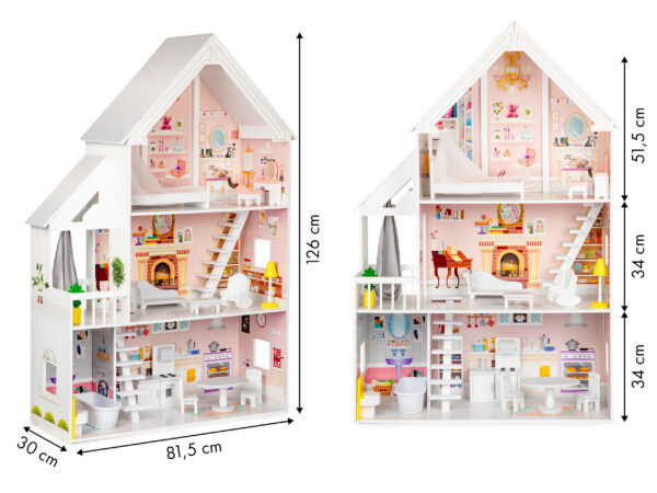 Trehus for dukker 3 etasjer XXL Residens ECOTOYS - Bilde 5