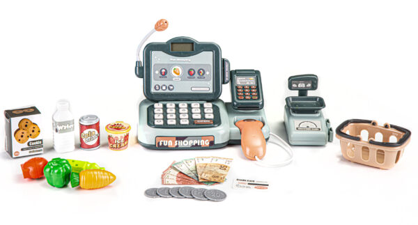 Kasseapparat produkter skanner kalkulator lyder