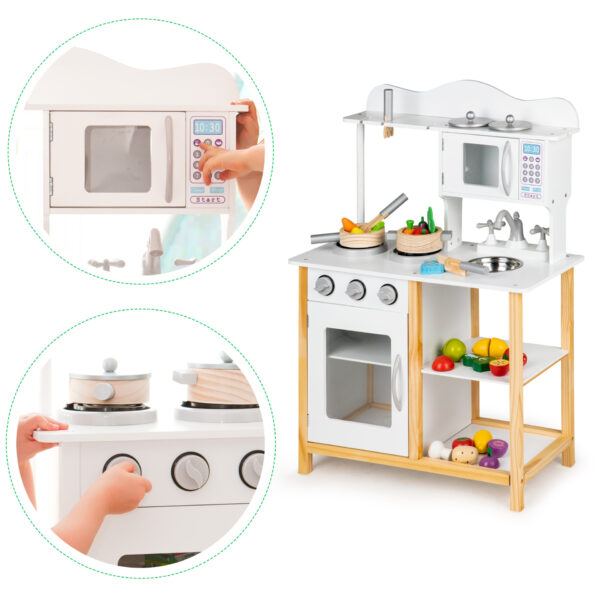 Trelekjøkken for barn med ovn og tilbehør ECOTOYS - Bilde 6