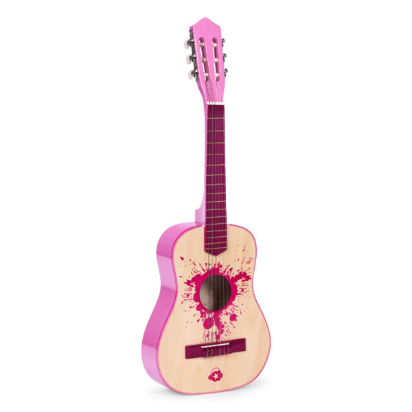Gitar for barn stor 30 tre 6 strenger metall og nylon ECOTOYS Rosa - Bilde 2