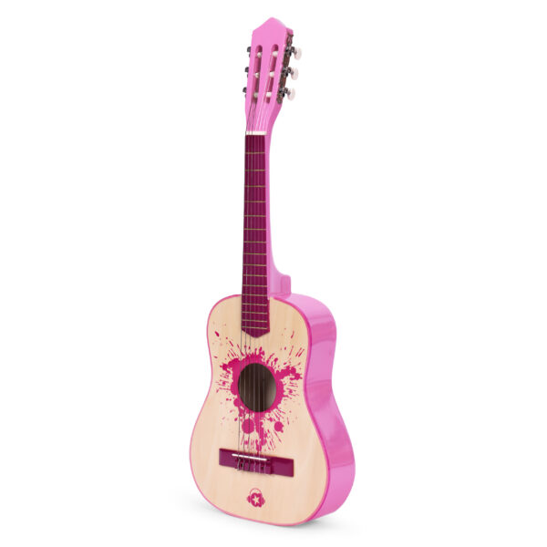 Gitar for barn stor 30 tre 6 strenger metall og nylon ECOTOYS Rosa - Bilde 3