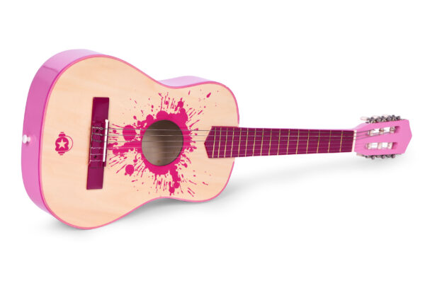 Gitar for barn stor 30 tre 6 strenger metall og nylon ECOTOYS Rosa - Bilde 6