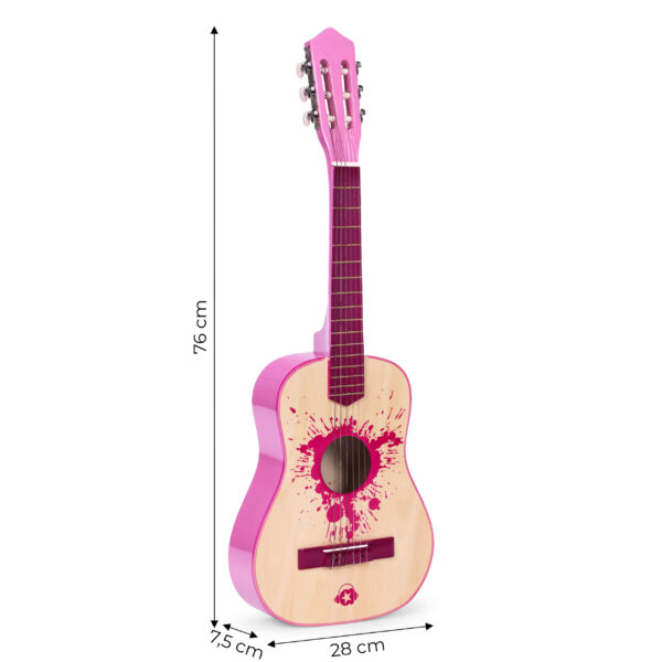 Gitar for barn stor 30 tre 6 strenger metall og nylon ECOTOYS Rosa - Bilde 9