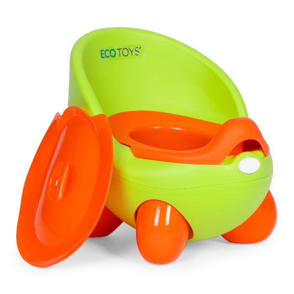 Barnetoalett med uttakbar innsats sklisikre ben ECOTOYS Grønn - Bilde 4
