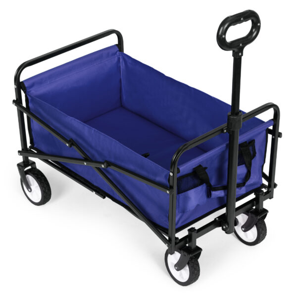 Sammenleggbar stor transportvogn hagevogn strandvogn 48x90 cm MultiGarden Blå - Bilde 2