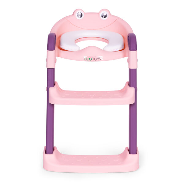 Barnetoalettsete med trappestige ECOTOYS Rosa - Bilde 2