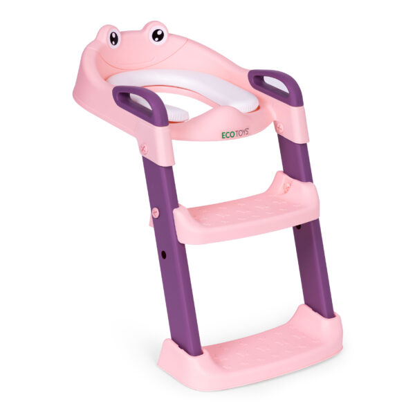 Barnetoalettsete med trappestige ECOTOYS Rosa - Bilde 3
