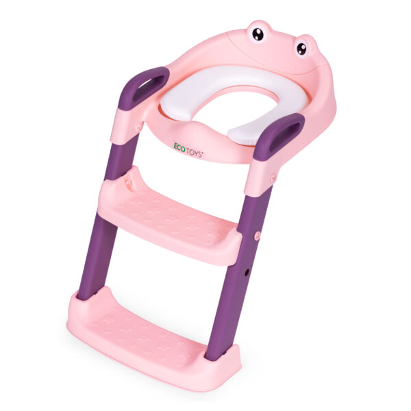 Barnetoalettsete med trappestige ECOTOYS Rosa - Bilde 4