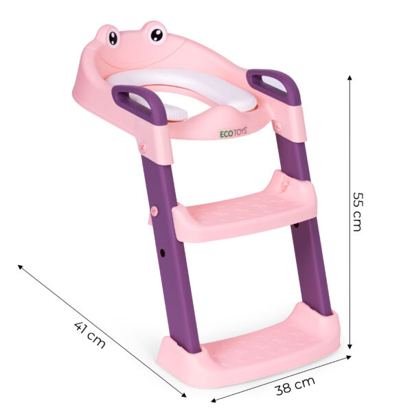 Barnetoalettsete med trappestige ECOTOYS Rosa - Bilde 7