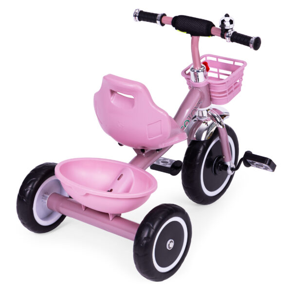 Trehjulssykkel sklisikre håndtak bjelle kurv ECOTOYS Rosa - Bilde 5
