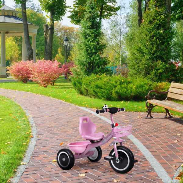 Trehjulssykkel sklisikre håndtak bjelle kurv ECOTOYS Rosa - Bilde 7
