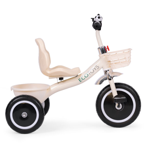 Trehjulssykkel sklisikre håndtak ringeklokke kurv ECOTOYS Beige - Bilde 3