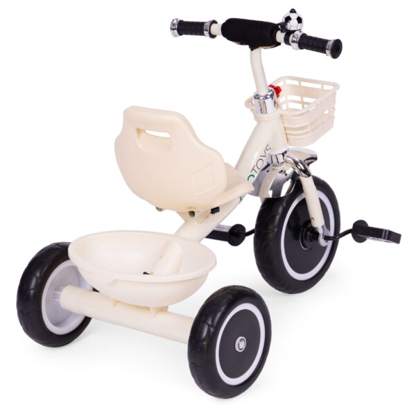 Trehjulssykkel sklisikre håndtak ringeklokke kurv ECOTOYS Beige - Bilde 5