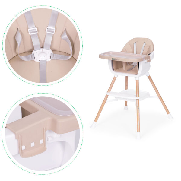 Spisestol 2-i-1 ECOTOYS Beige - Bilde 6