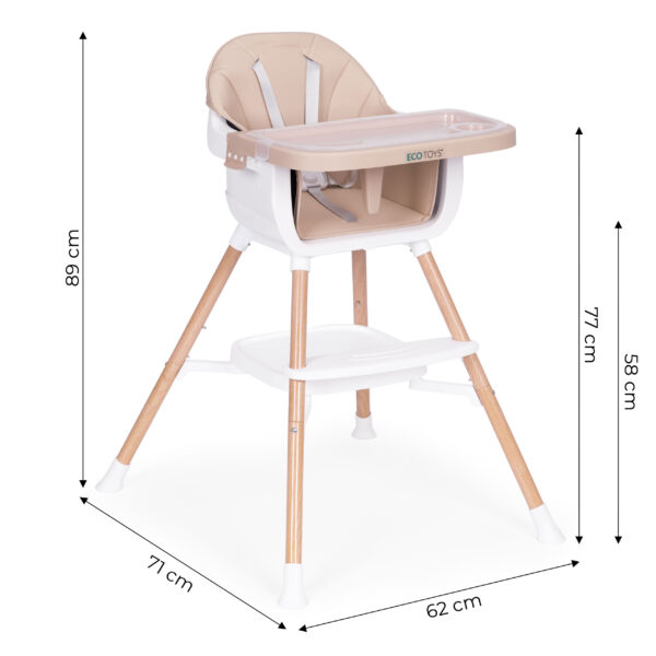 Spisestol 2-i-1 ECOTOYS Beige - Bilde 7