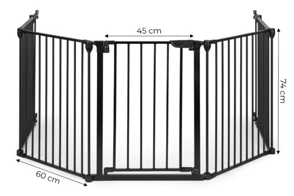 Lekegrind sikkerhetsbarriere for barn og dyr 5 paneler 60 cm metall ECOTOYS Svart - Bilde 10