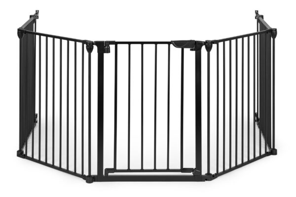 Lekegrind sikkerhetsbarriere for barn og dyr 5 paneler 60 cm metall ECOTOYS Svart - Bilde 2