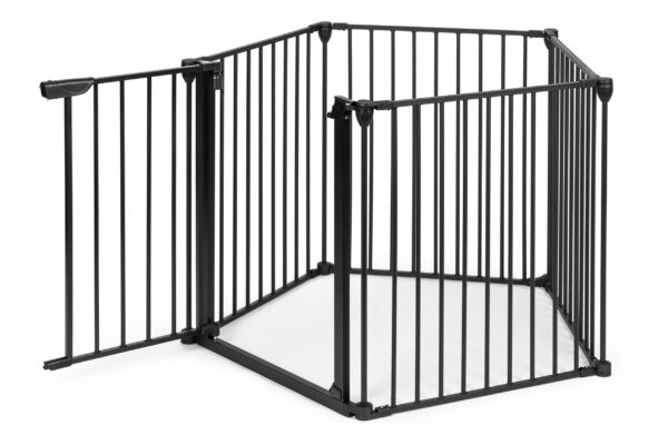 Lekegrind sikkerhetsbarriere for barn og dyr 5 paneler 60 cm metall ECOTOYS Svart - Bilde 4