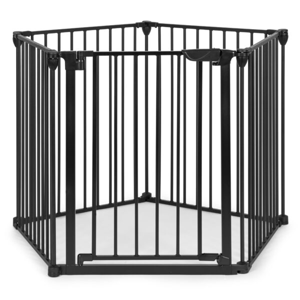 Lekegrind sikkerhetsbarriere for barn og dyr 5 paneler 60 cm metall ECOTOYS Svart - Bilde 5