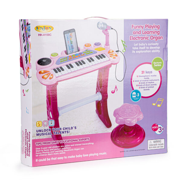 Keyboard piano med mikrofon mp3 Rosa - Bilde 3
