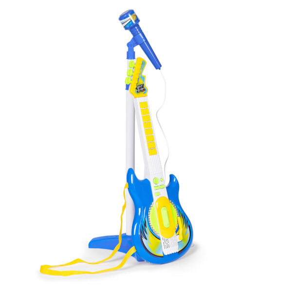 Elektrisk gitar sett mikrofon stativ for barn MP3 Blå - Bilde 2