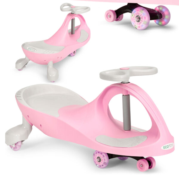 Svingbil for barn LED hjul ECOTOYS Rosa
