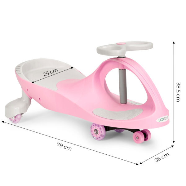 Svingbil for barn LED hjul ECOTOYS Rosa - Bilde 9
