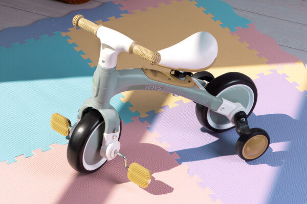Løpesykkel med pedaler treningshjul sidehjul 3i1 ECOTOYS Grønn - Bilde 2