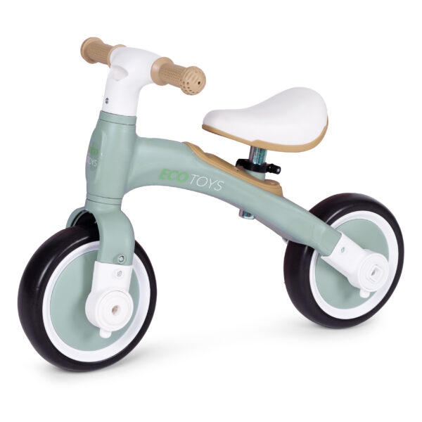 Løpesykkel med pedaler treningshjul sidehjul 3i1 ECOTOYS Grønn - Bilde 3