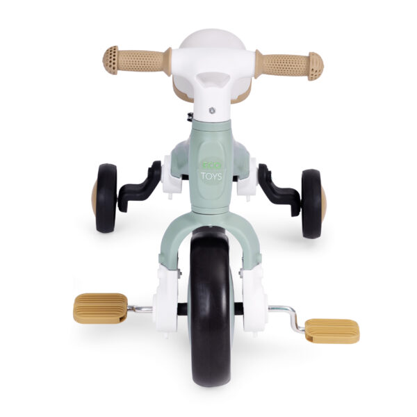 Løpesykkel med pedaler treningshjul sidehjul 3i1 ECOTOYS Grønn - Bilde 4