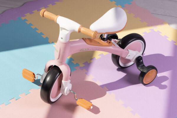 Løpesykkel med pedaler treningshjul sidehjul 3i1 ECOTOYS Rosa - Bilde 2