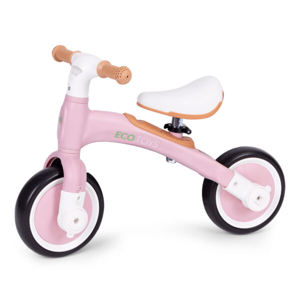 Løpesykkel med pedaler treningshjul sidehjul 3i1 ECOTOYS Rosa - Bilde 3