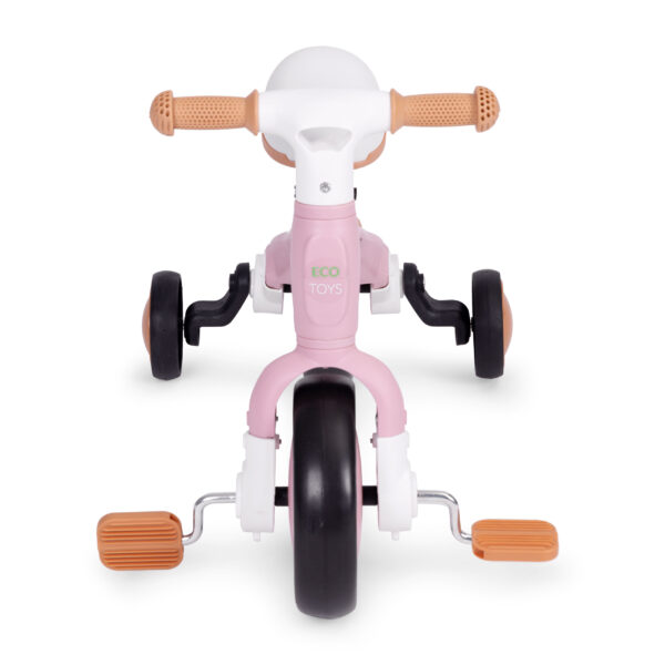 Løpesykkel med pedaler treningshjul sidehjul 3i1 ECOTOYS Rosa - Bilde 4