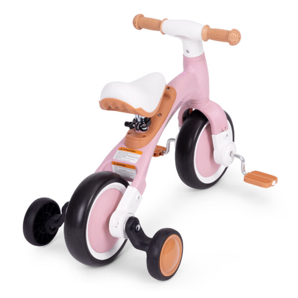 Løpesykkel med pedaler treningshjul sidehjul 3i1 ECOTOYS Rosa - Bilde 7