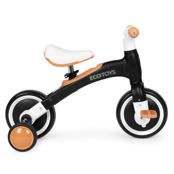 Løpesykkel med pedaler treningshjul sidehjul 3i1 ECOTOYS Svart - Bilde 5