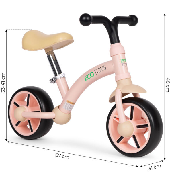 Balansesykkel for barn EVA-hjul justerbart sete ECOTOYS Rosa - Bilde 7