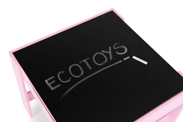 Barnemøbelsett bord 2 stoler og krittavle ECOTOYS Rosa - Bilde 5