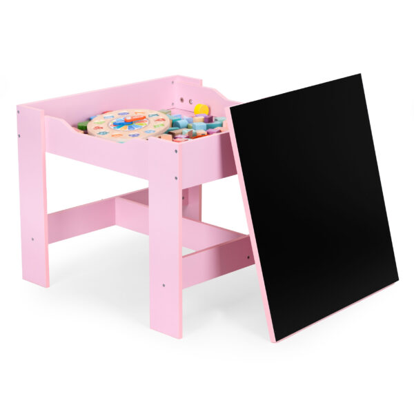 Barnemøbelsett bord 2 stoler og krittavle ECOTOYS Rosa - Bilde 6